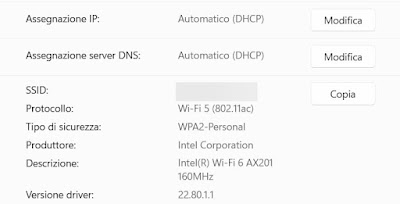 Modifica IP e server DNS
