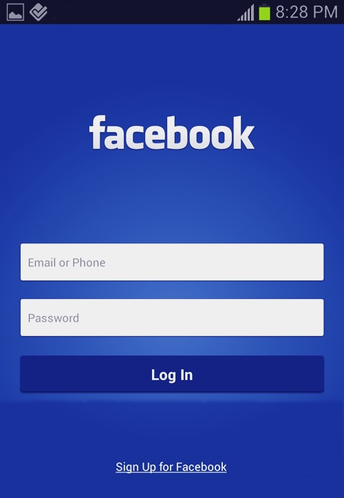 sign up Facebook for Android or iOS