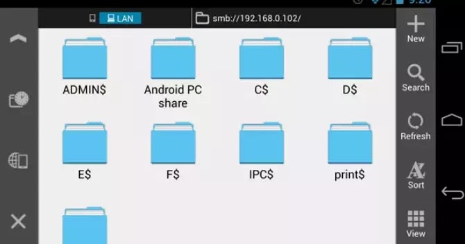 Access shared Windows folders from Android