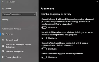windows 10 privacy options