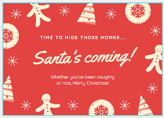 Greeting card: Santa is coming!