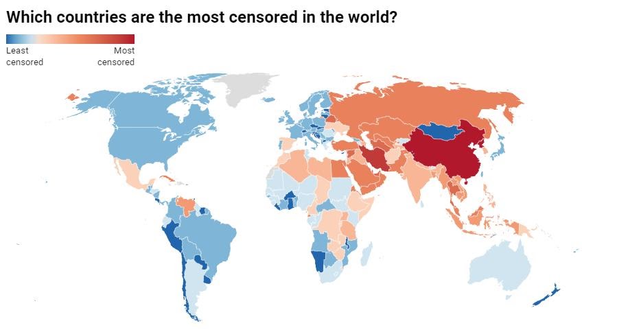 Blocked countries. Internet censorship Map. Internet censorship. Internet censor. Datawrapper.
