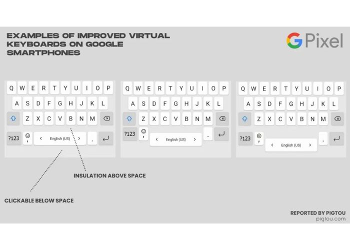 Google patent Spacebar keyboard 