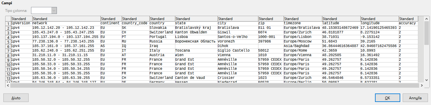 Geolocate IP with a CSV spreadsheet