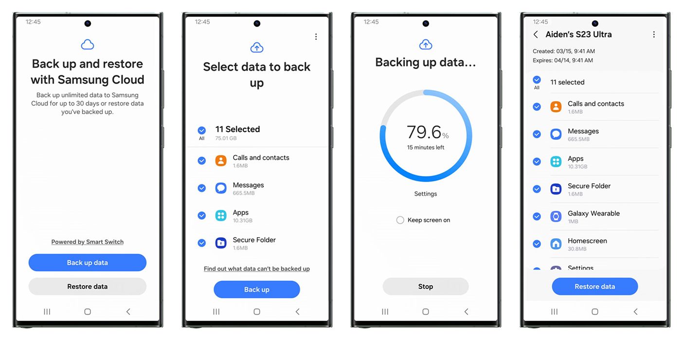 Backup smartphone data to the cloud with Samsung
