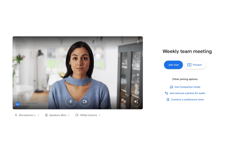 Full HD calls with Google Meet for Workspace users