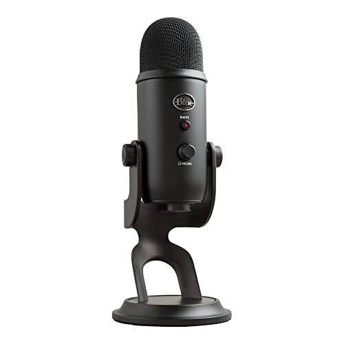 Blue Yeti USB Microphone for Recording, Streaming, Gaming, Podcasting on PC and Mac, Condenser Mic for Laptop or Computer, Blue VO!CE Effects, Adjustable Stand, Plug and Play – Black