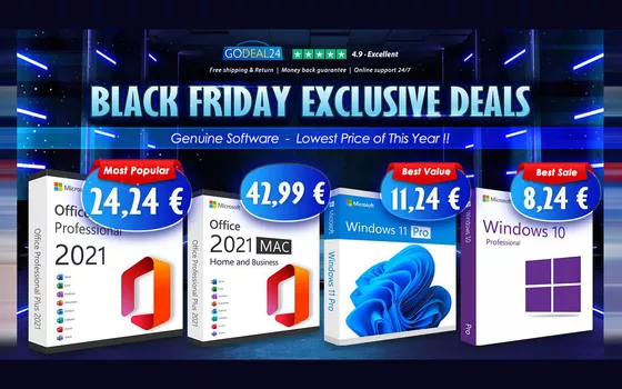 Last week of Black Friday: on Godeal24, Windows 11 at €7.50, Office 2021 at €14.85