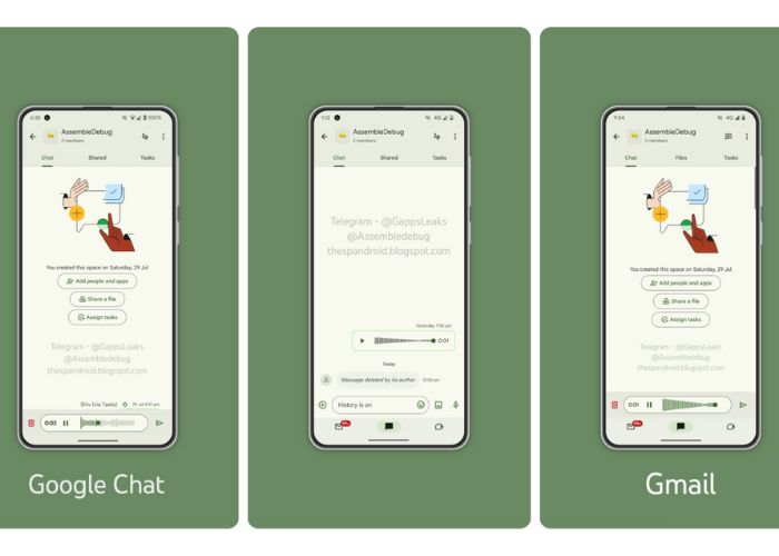 Google Chat Voice Messages Screenshots 