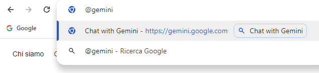 Chrome Gemini chat address bar