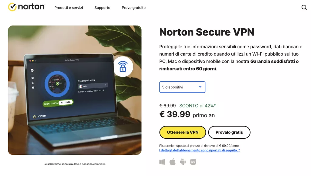 Offerta Norton Secure VPN
