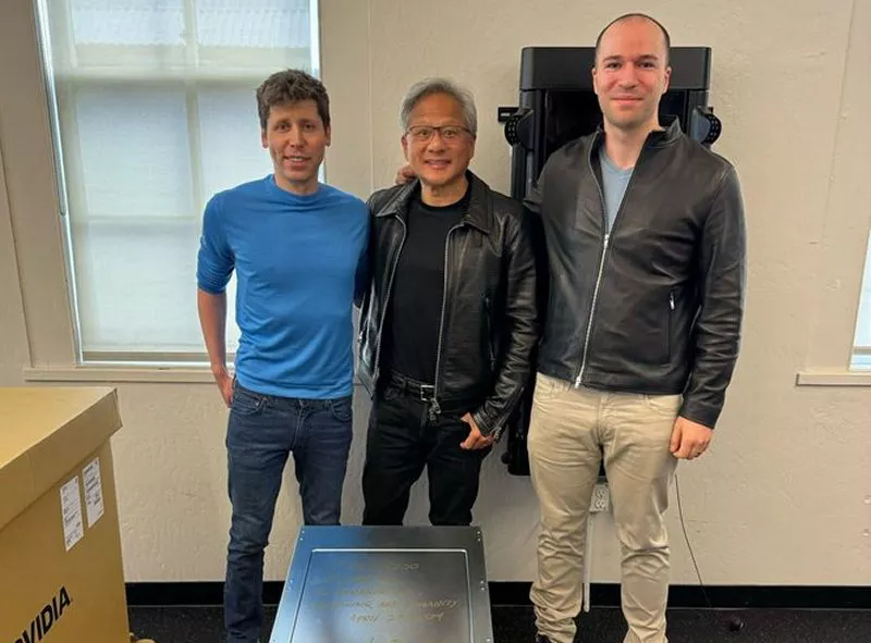 OpenAI, Jensen Huang delivers the first NVIDIA DGX H200 system for AI
